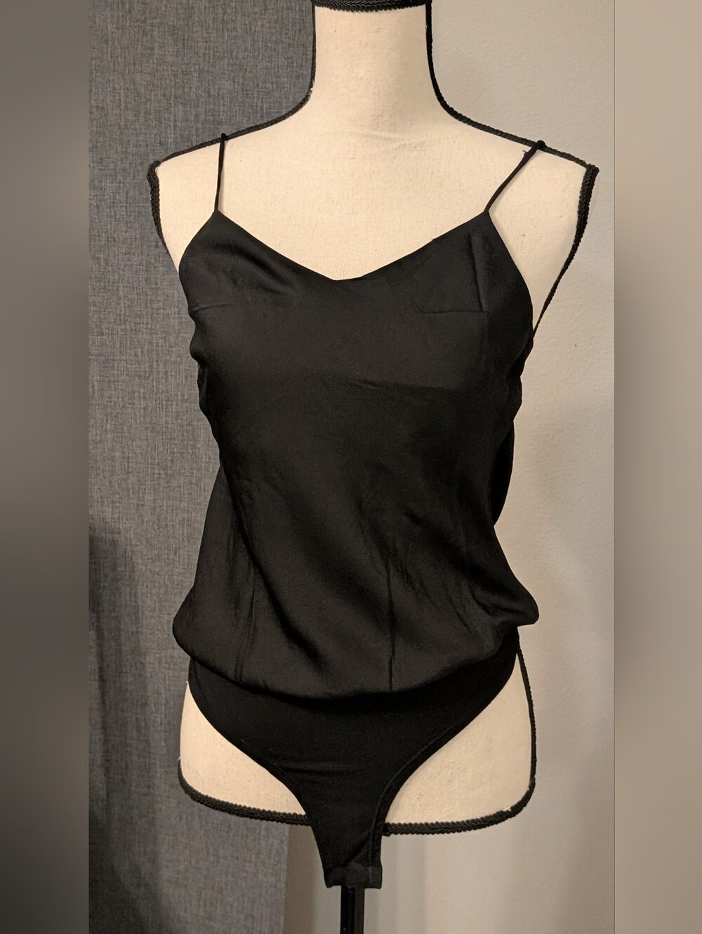 RESET by Jane Black Loose Fit Blouse Bodysuit Adjustable Straps S